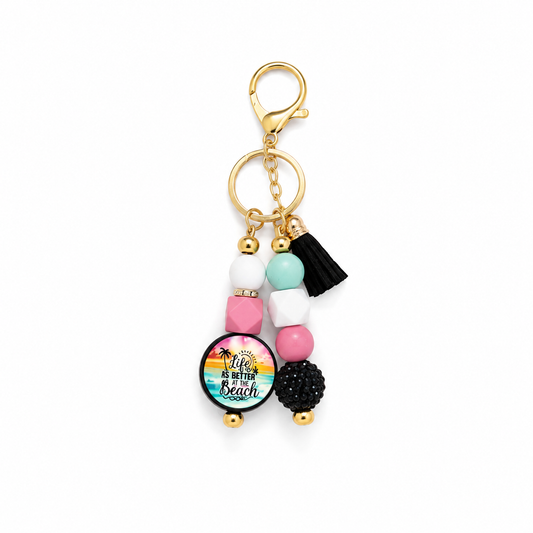 Life Is Better at the Beach Bag Accent | Coastal Bag Charm | Beach Keychain Accessory