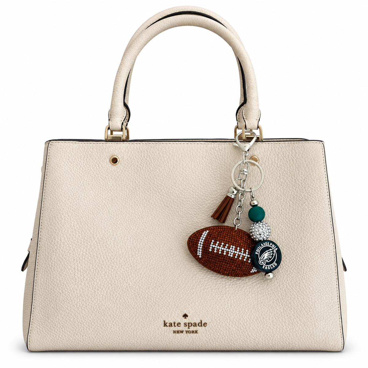 Eagles Football Bag Charm – Handmade Game Day Accessory