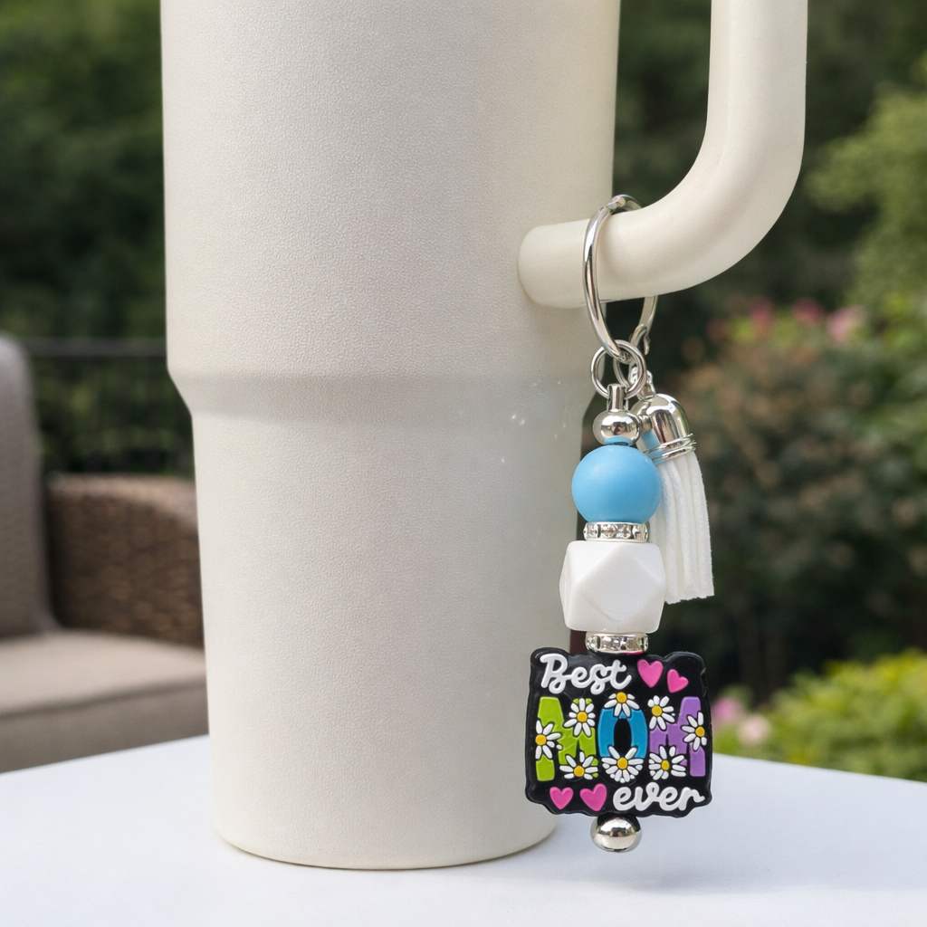 Best Mom Ever Tumbler Charm, Bag Accessory
