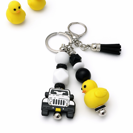 Jeep Duck Tumbler Accent – Beaded Keychain