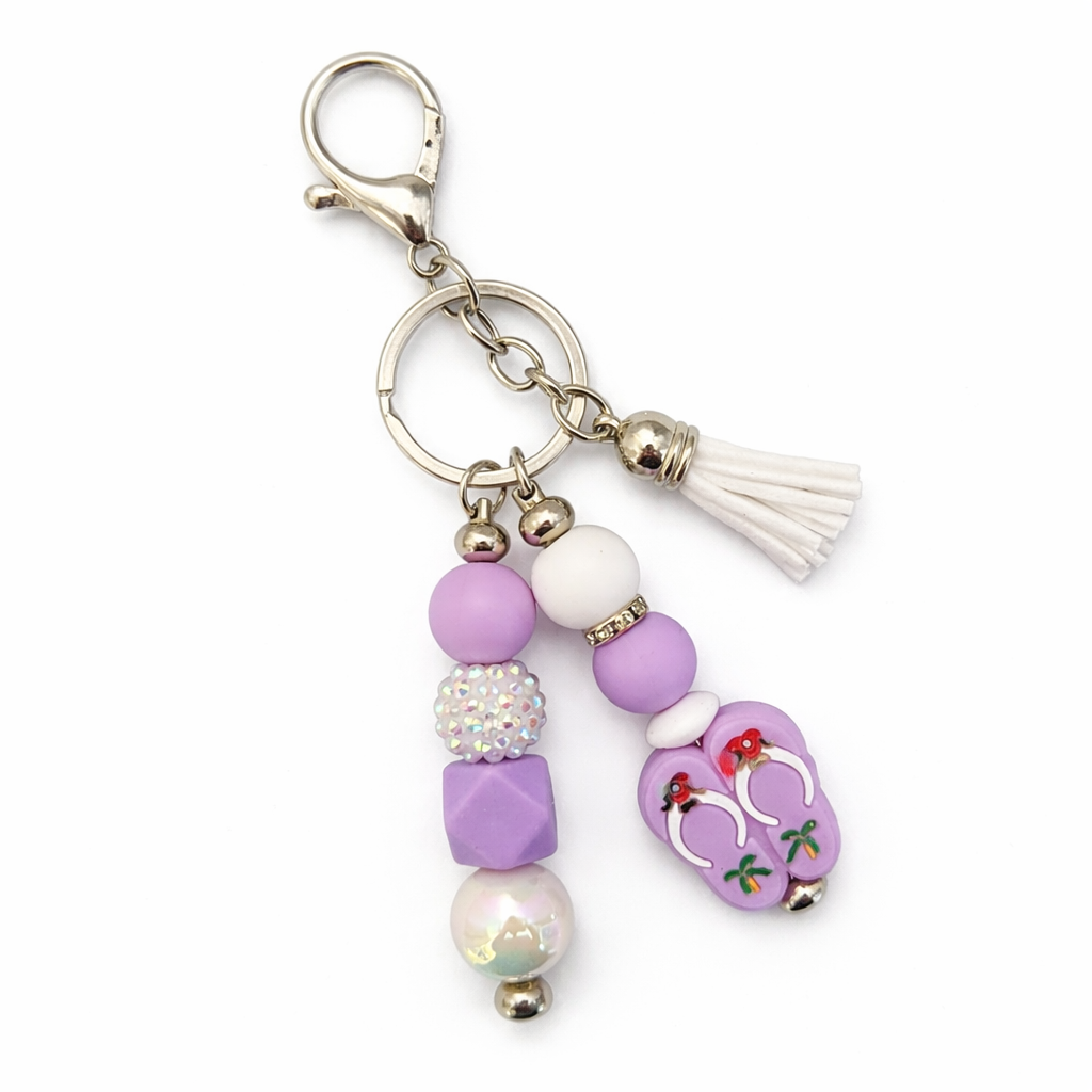 Flip Flop Charm – Coastal Beaded Bag Accent & Key Ring