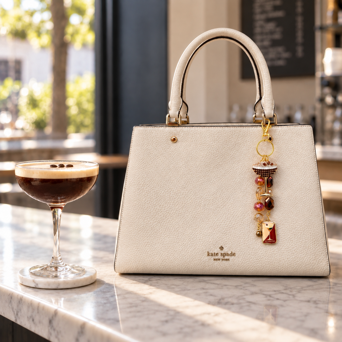 Espresso Martini Signature Bag Accent – Handmade Cocktail Charm