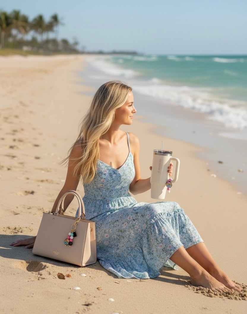 Life Is Better at the Beach Bag Accent | Coastal Bag Charm | Beach Keychain Accessory