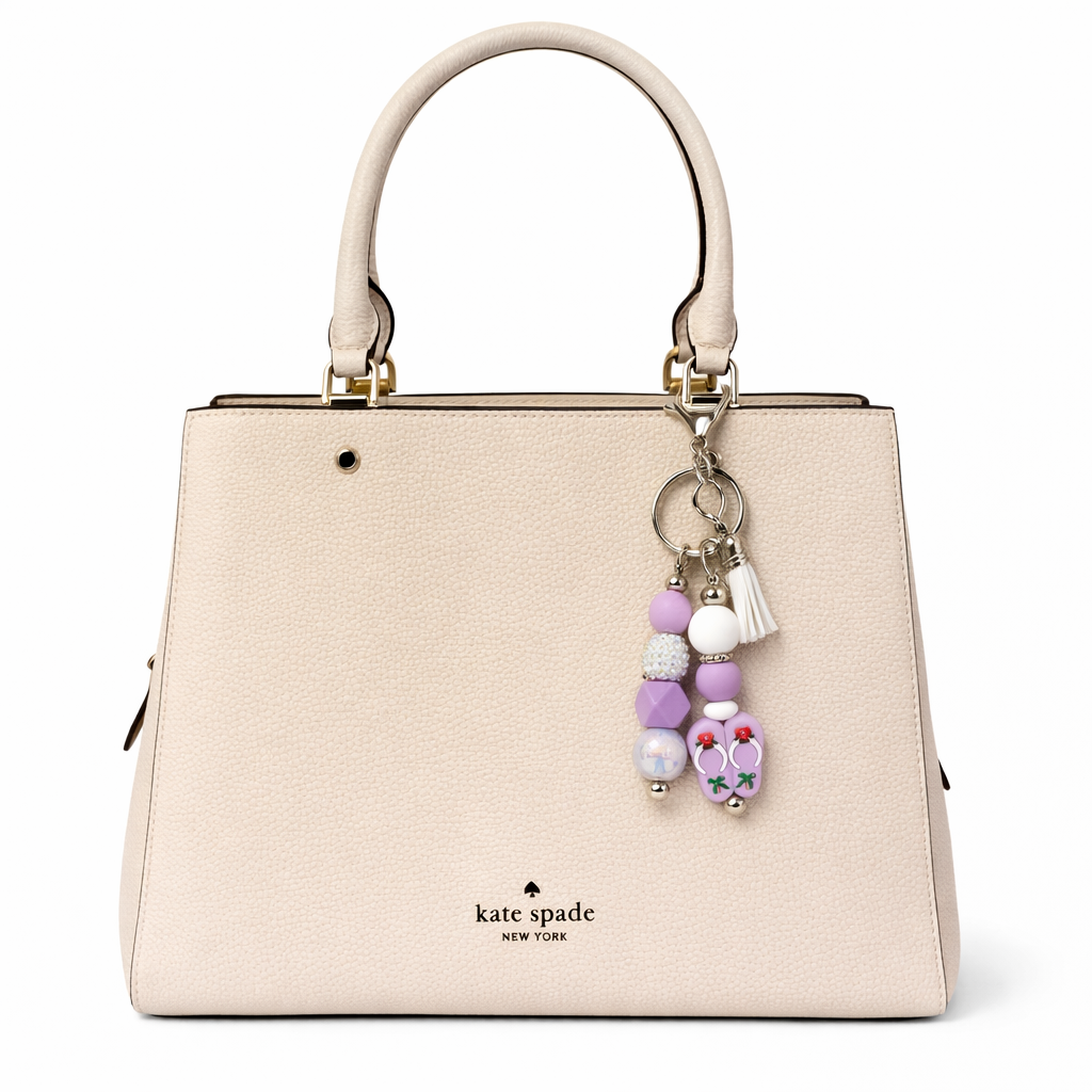 Flip Flop Charm – Coastal Beaded Bag Accent & Key Ring