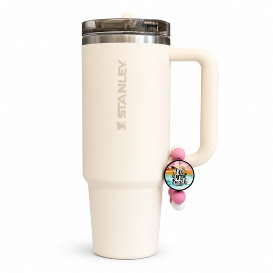Life Is Better at the Beach Tumbler Accent | Beach Tumbler Charm | Coastal Cup Accessory