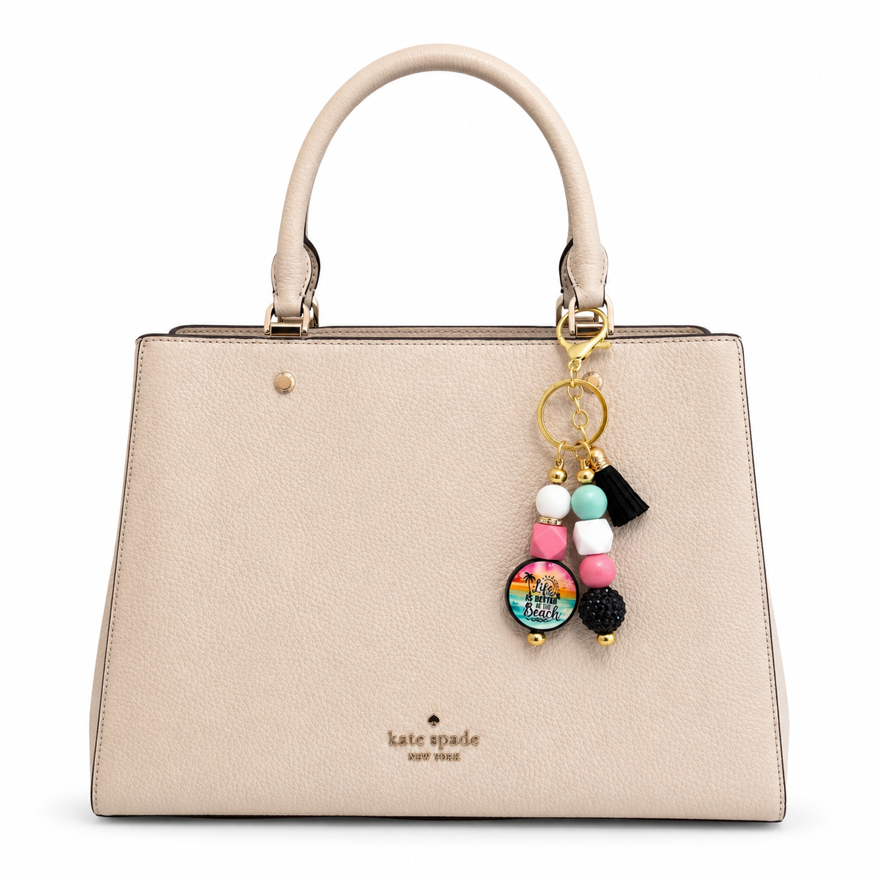 Life Is Better at the Beach Bag Accent | Coastal Bag Charm | Beach Keychain Accessory