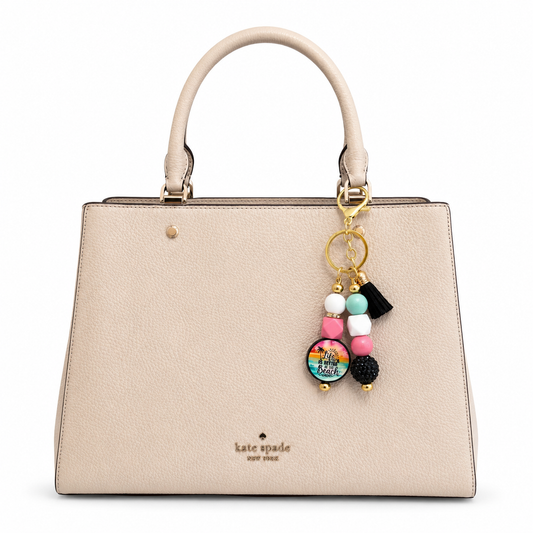 Life Is Better at the Beach Bag Accent | Coastal Bag Charm | Beach Keychain Accessory