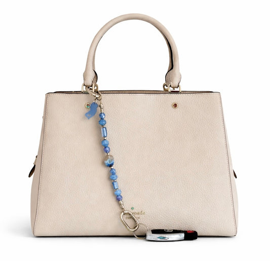 Ocean Blue Key Companion™ | Beaded Key Ring, Bag Jewelry & NJ Seaglass Charm