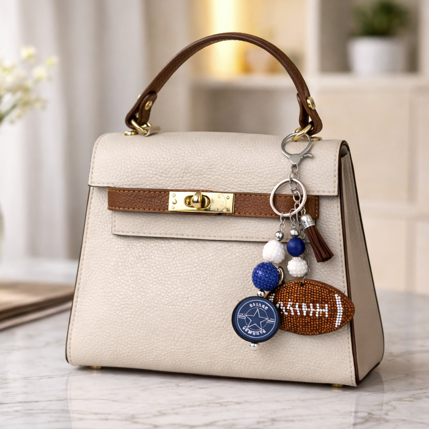 Football Bag Accent – Handmade Game Day Accessory