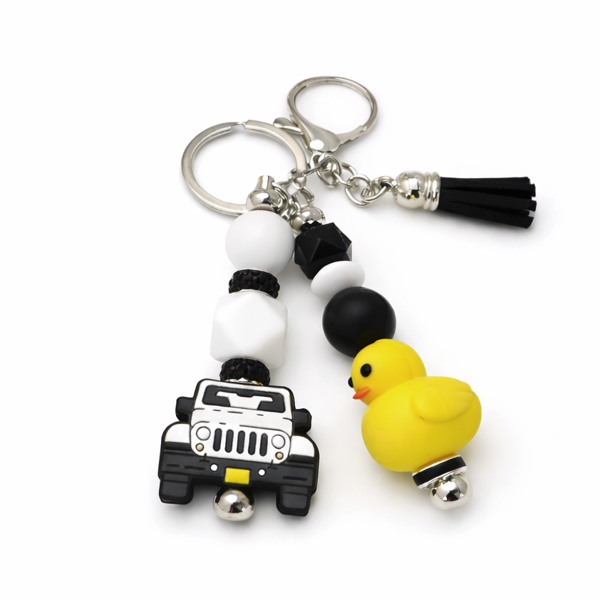 Jeep Duck Tumbler Accent – Beaded Keychain
