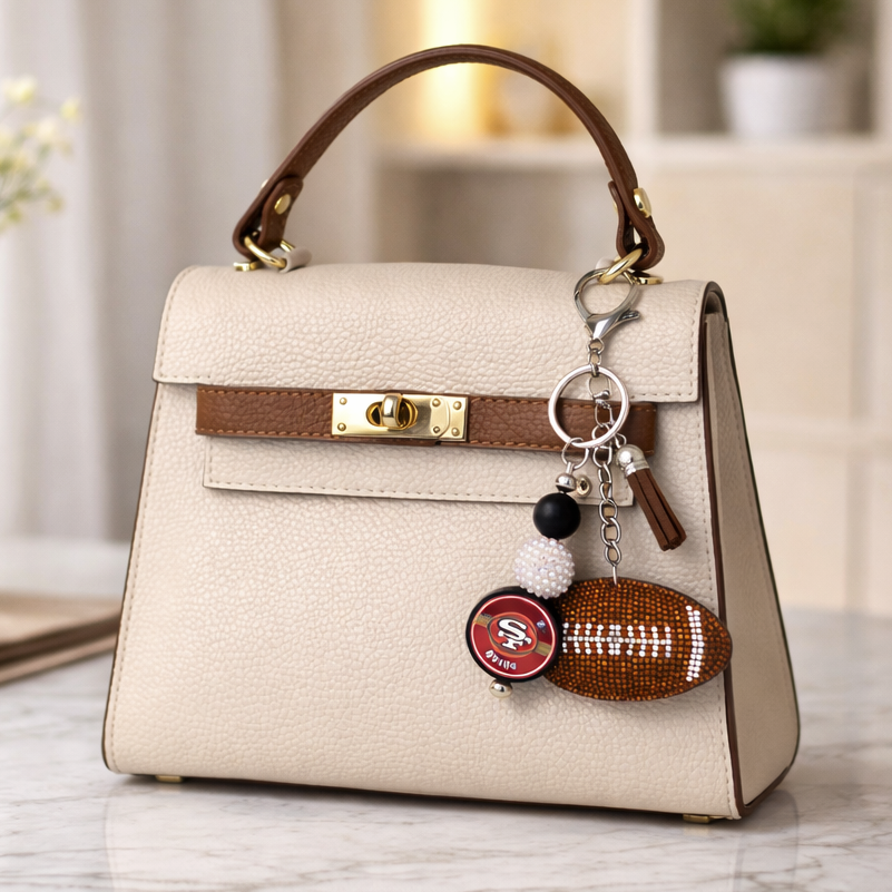 Football Bag Accent – Handmade Game Day Accessory